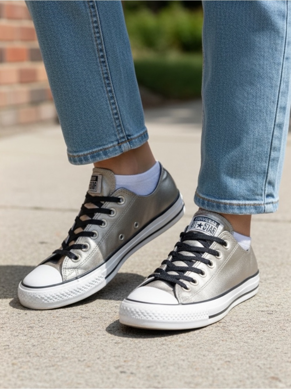 Converse All Star Low Top Metallic Gold Sneakers